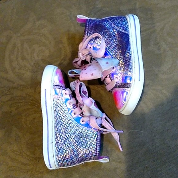 Jojo Siwa Mermaid Shoes. Little Girls Sz 8. Purple, Pink, Sliver Shimmer. - Picture 7 of 11